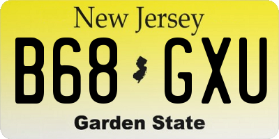 NJ license plate B68GXU