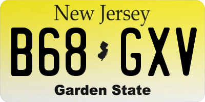 NJ license plate B68GXV