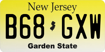 NJ license plate B68GXW