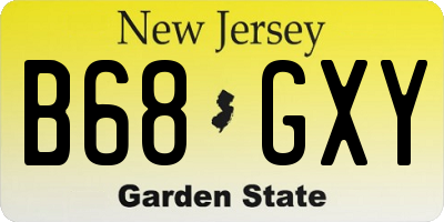 NJ license plate B68GXY