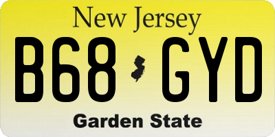 NJ license plate B68GYD