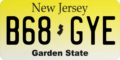NJ license plate B68GYE