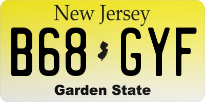 NJ license plate B68GYF