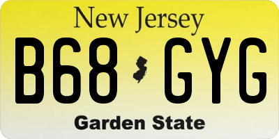 NJ license plate B68GYG