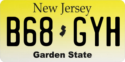 NJ license plate B68GYH