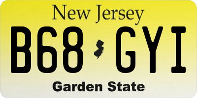 NJ license plate B68GYI