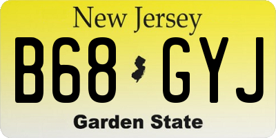 NJ license plate B68GYJ