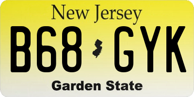 NJ license plate B68GYK
