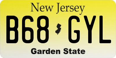 NJ license plate B68GYL