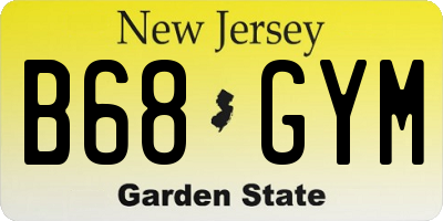 NJ license plate B68GYM