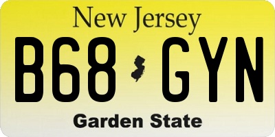 NJ license plate B68GYN