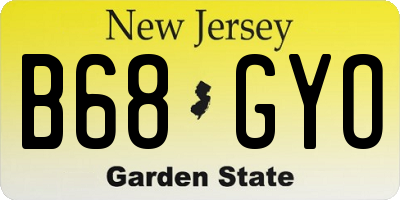NJ license plate B68GYO