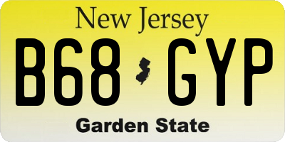 NJ license plate B68GYP