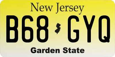 NJ license plate B68GYQ