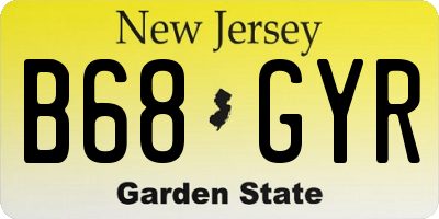 NJ license plate B68GYR