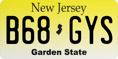 NJ license plate B68GYS
