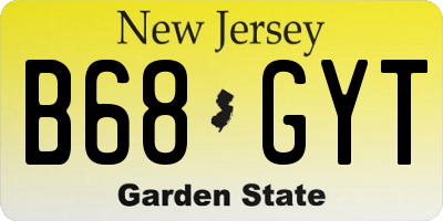 NJ license plate B68GYT