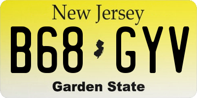 NJ license plate B68GYV