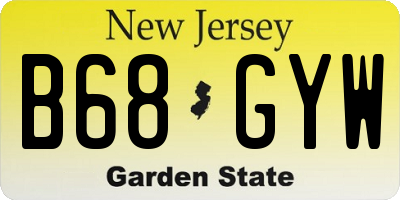NJ license plate B68GYW