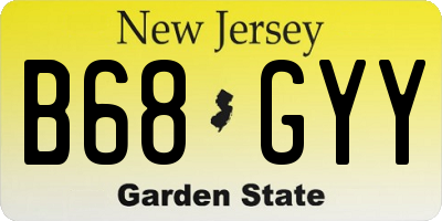 NJ license plate B68GYY