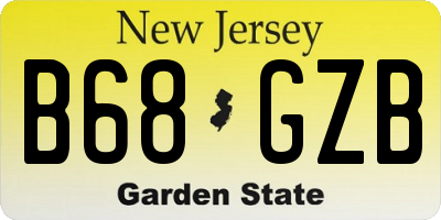 NJ license plate B68GZB