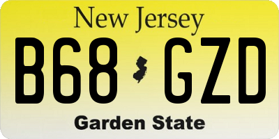 NJ license plate B68GZD