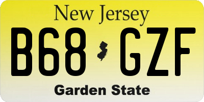 NJ license plate B68GZF