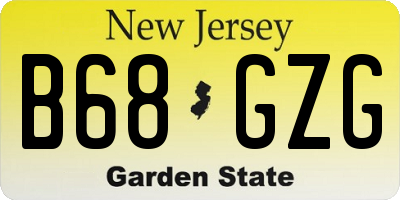 NJ license plate B68GZG