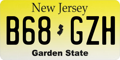 NJ license plate B68GZH