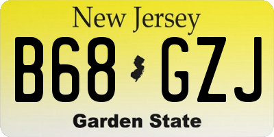 NJ license plate B68GZJ