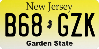 NJ license plate B68GZK