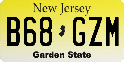NJ license plate B68GZM