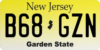 NJ license plate B68GZN