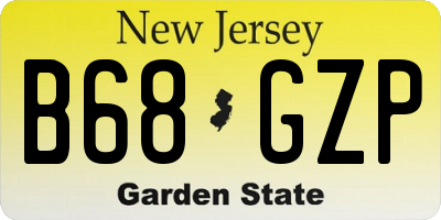 NJ license plate B68GZP