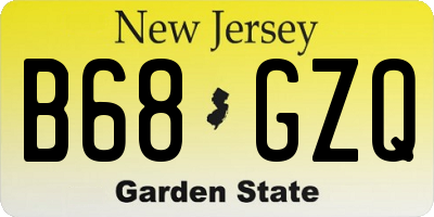 NJ license plate B68GZQ