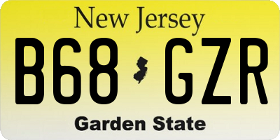 NJ license plate B68GZR