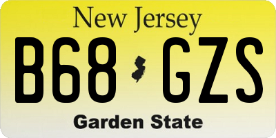 NJ license plate B68GZS