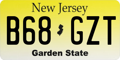 NJ license plate B68GZT