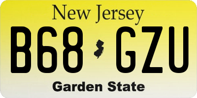 NJ license plate B68GZU