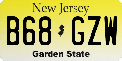 NJ license plate B68GZW