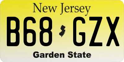 NJ license plate B68GZX