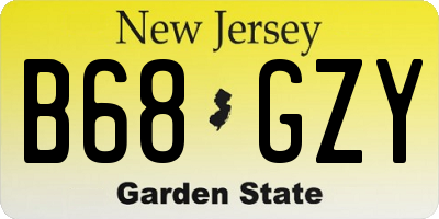 NJ license plate B68GZY