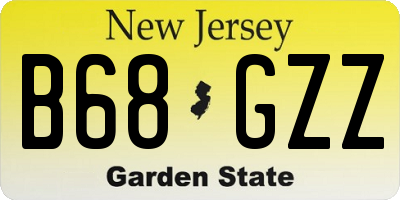NJ license plate B68GZZ
