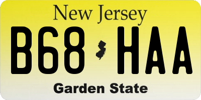 NJ license plate B68HAA