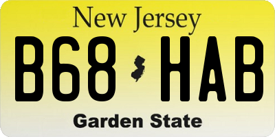 NJ license plate B68HAB