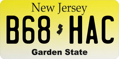 NJ license plate B68HAC