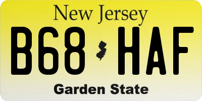 NJ license plate B68HAF