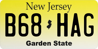 NJ license plate B68HAG