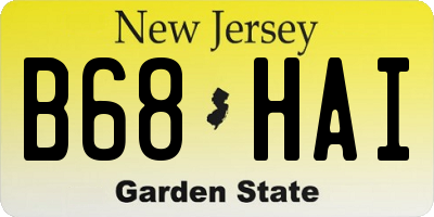 NJ license plate B68HAI