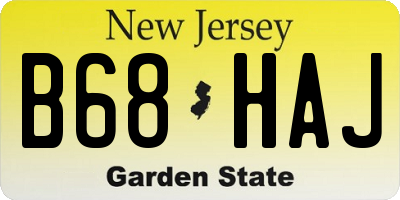 NJ license plate B68HAJ